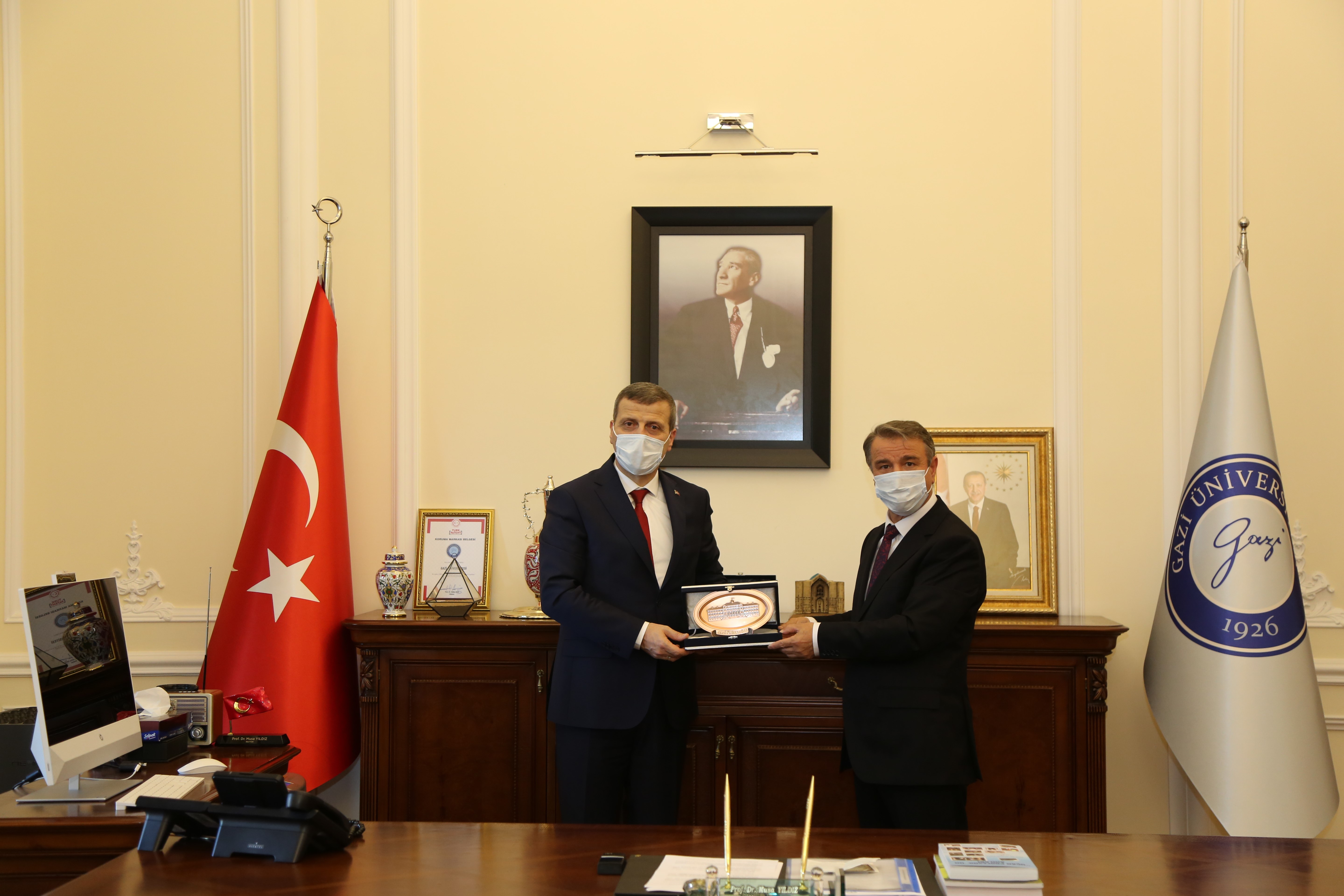 Amasya Üniversitesi Rektörü, Rektörümüz Prof. Dr. Musa Yıldız’ı Makamında Ziyaret Etti