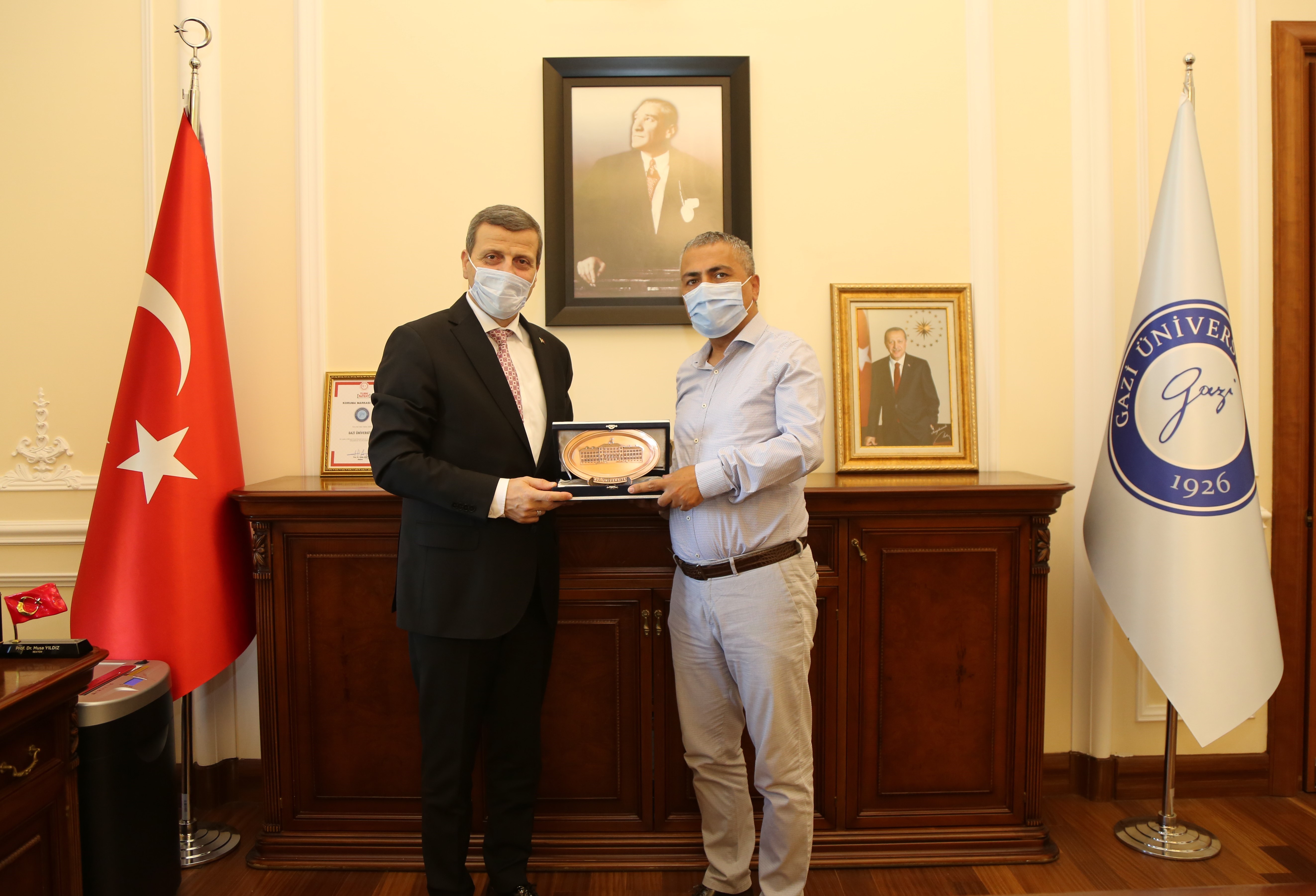 Türk İslam Karakoç, Üniversitemiz Rektörü Prof. Dr. Musa Yıldız’ı Makamında Ziyaret Etti