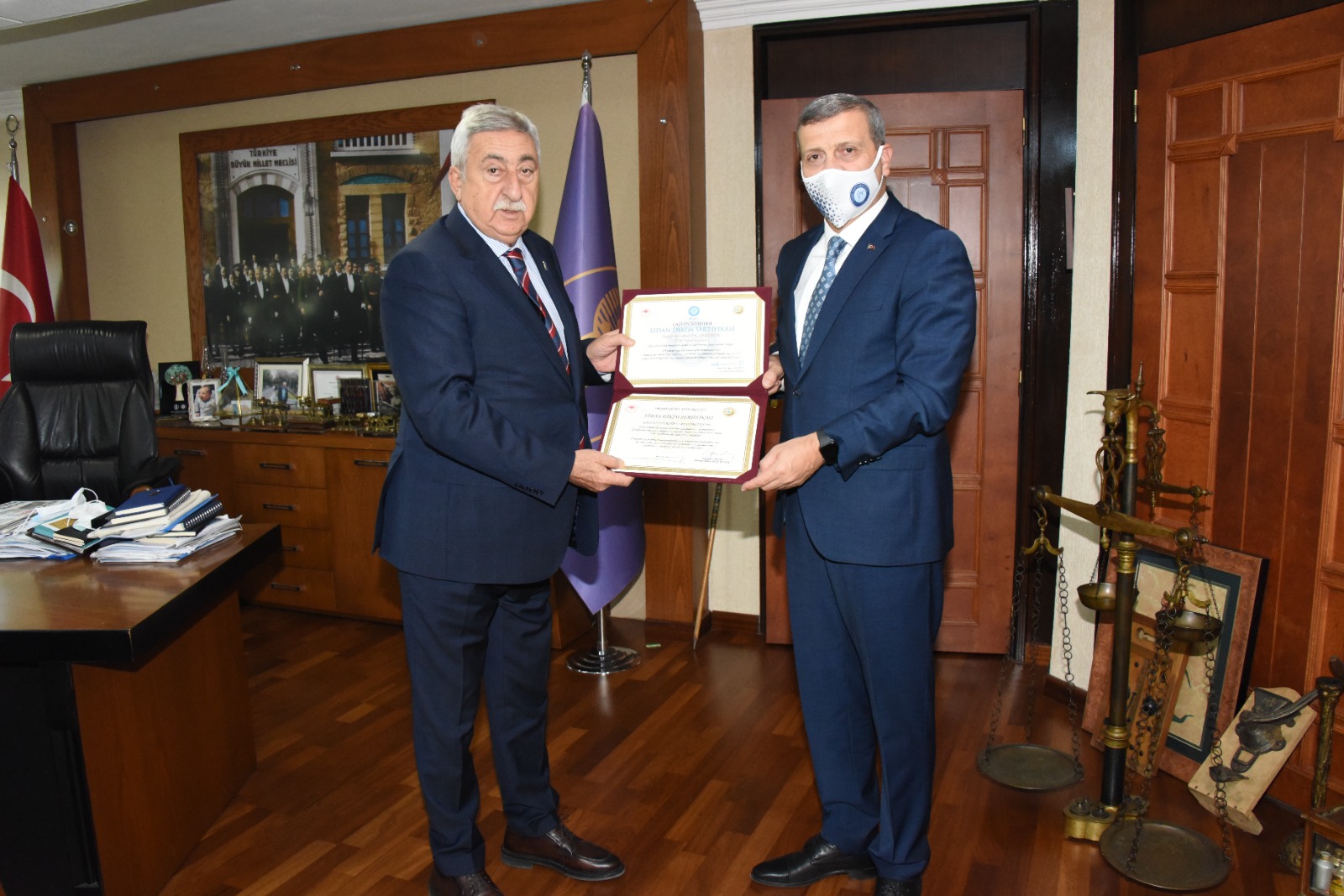 Rektörümüz Prof. Dr. Musa Yıldız, TESK Genel Başkanı Bendevi Palandöken’i Ziyaret Etti 