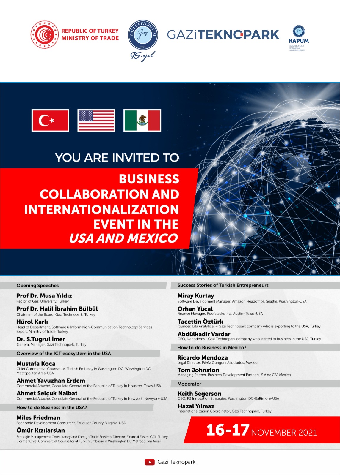 You Are Invited to Business Collaboration and Internationalization Event in the USA and Mexico