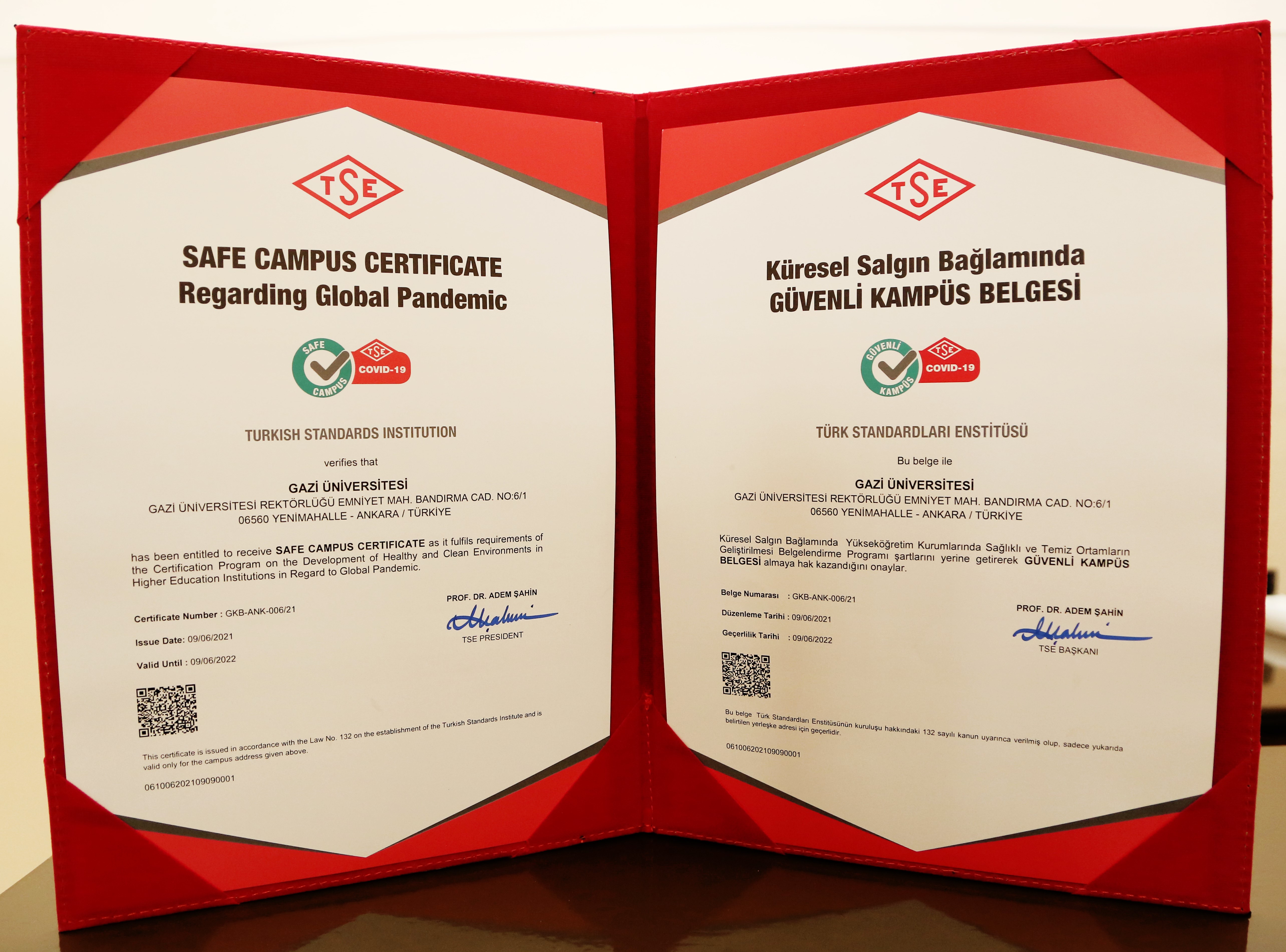 TSE’den Üniversitemize Güvenli Kampüs Belgesi