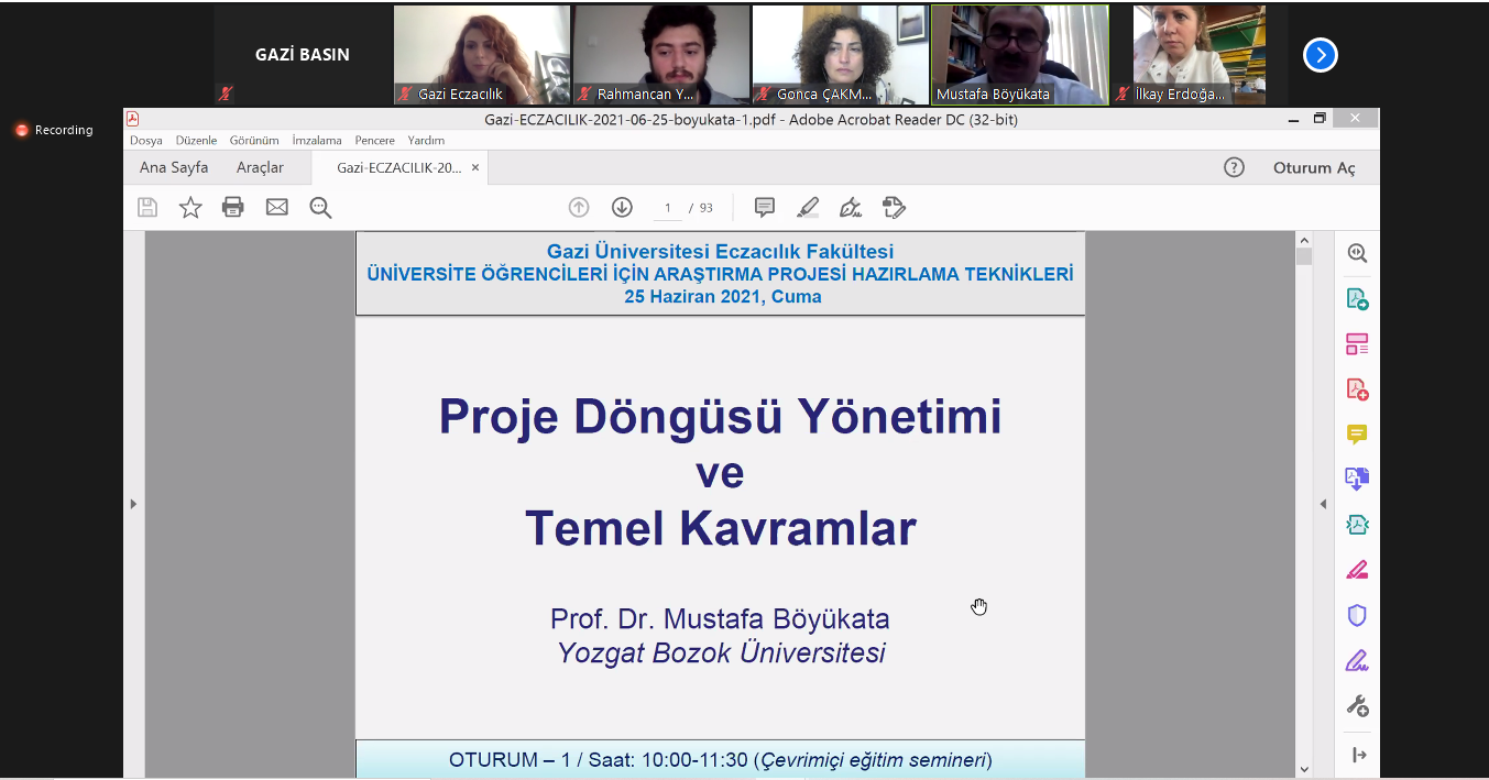 Üniversite Öğrencileri İçin Araştırma Projesi Hazırlama Teknikleri Eğitim Semineri Çevrim İçi Olarak Gerçekleştirildi