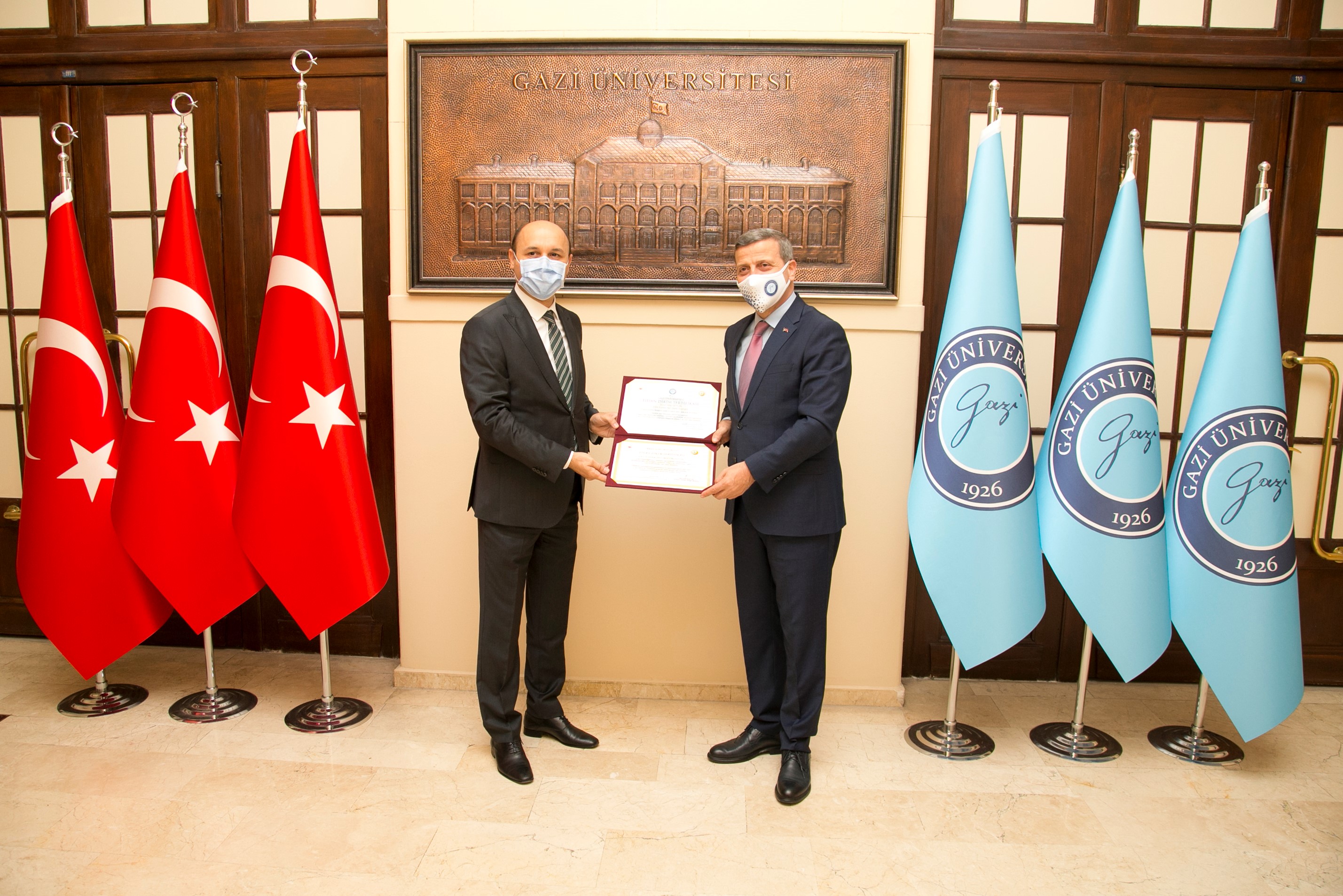 Türk Eğitim-Sen Genel Başkanı Talip Geylan Rektörümüz Prof. Dr. Musa Yıldız’ı Ziyaret Etti