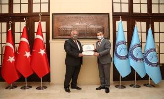 ASO 1. Organize Sanayi Bölgesi Yönetim Kurulu Başkanı M. Niyazi Akdaş ve TSE Başkanı Prof. Dr. Adem Şahin Rektörümüz Prof. Dr. Musa Yıldız’ı Ziyaret Etti