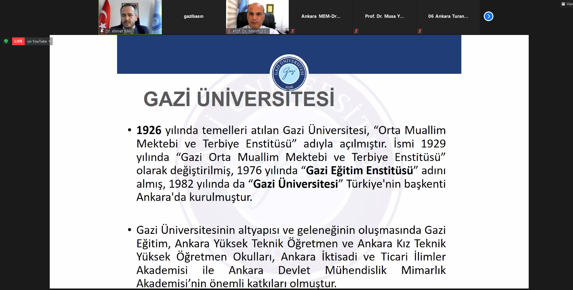 Rektörümüz Prof. Dr. Musa Yıldız, “Ankara Üniversiteleri Tanıtım Günleri-Gazi Üniversitesi” Programına Katıldı-1