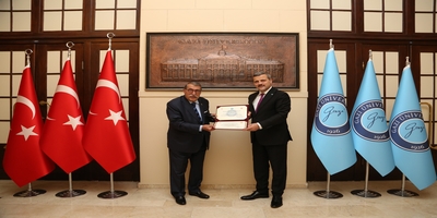 İçişleri Eski Bakanı Abdülkadir Aksu, Rektörümüz Prof. Dr. Musa Yıldız’ı Ziyaret Etti