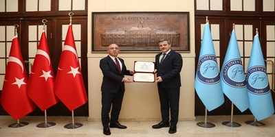 Türkiye Organ Nakli Vakfı Başkanı Dr. Eyüp Kahveci Rektörümüz Prof. Dr. Musa Yıldız’ı Ziyaret Etti
