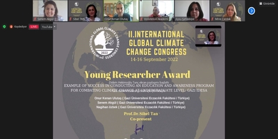 Eczacılık Fakültesi İklim Değişikliği ve Sıfır Atık Topluluğu, Genç Araştırmacı Ödülüne Layık Görüldü