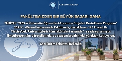 Gazi Eğitim Fakültesinden Bir Başarı Daha