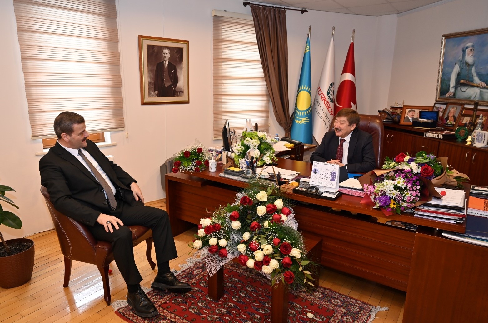 Rektörümüz Prof. Dr. Musa Yıldız TÜRKSOY Genel Sekreteri Prof. Dr. Düsen Kaseinov’u Ziyaret Etti-1