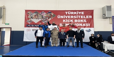  Üniversitemiz “Türkiye Üniversiteler Kick Boks Şampiyonası”nda Şampiyon Oldu
