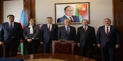 Rektörümüz Prof. Dr. Musa Yıldız, Nahçıvan Özerk Cumhuriyeti Yüksek Meclisi Başkanı Vasif Talibov’u Ziyaret Etti