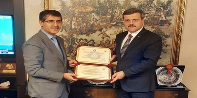 Rektörümüz Prof. Dr. Musa Yıldız, T.C. Cumhurbaşkanlığı Strateji ve Bütçe Başkanı İbrahim Şenel’i Ziyaret Etti