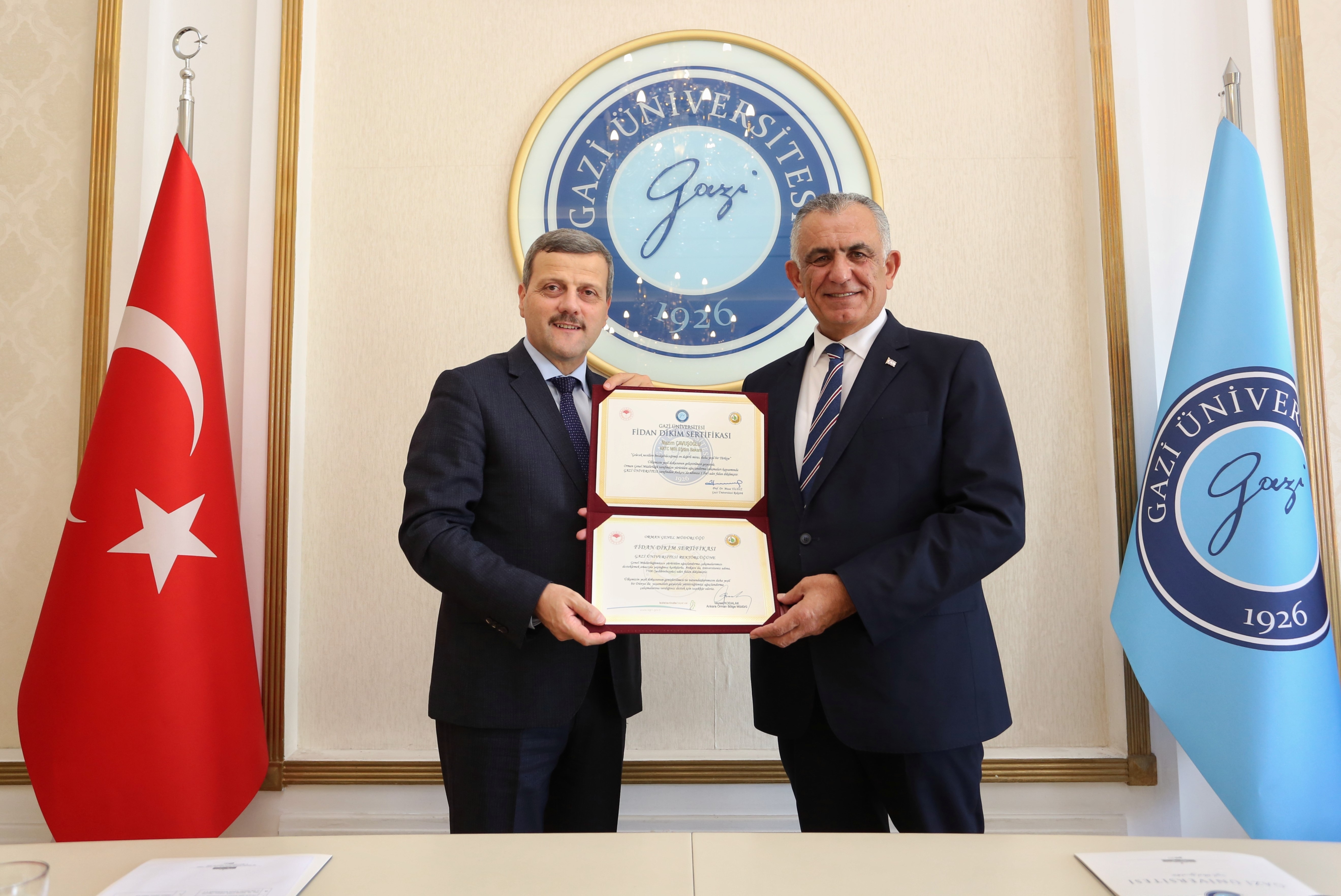 KKTC Milli Eğitim Bakanı Nazım Çavuşoğlu, Rektörümüz Prof. Dr. Musa Yıldızı Ziyaret Etti-1