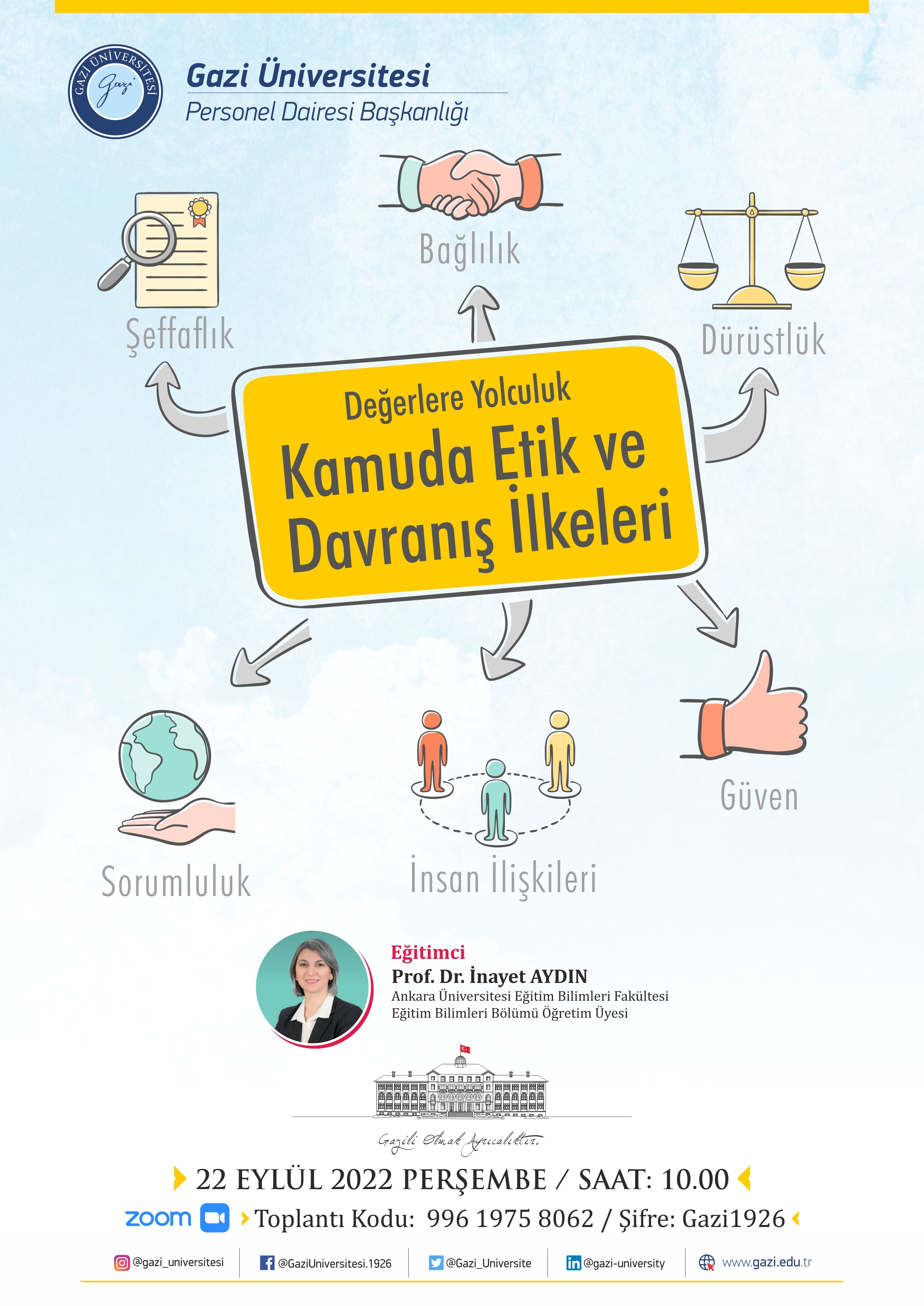 Değerlere Yolculuk Kamuda Etik Ve Davranış İlkeleri | Gazi Üniversitesi