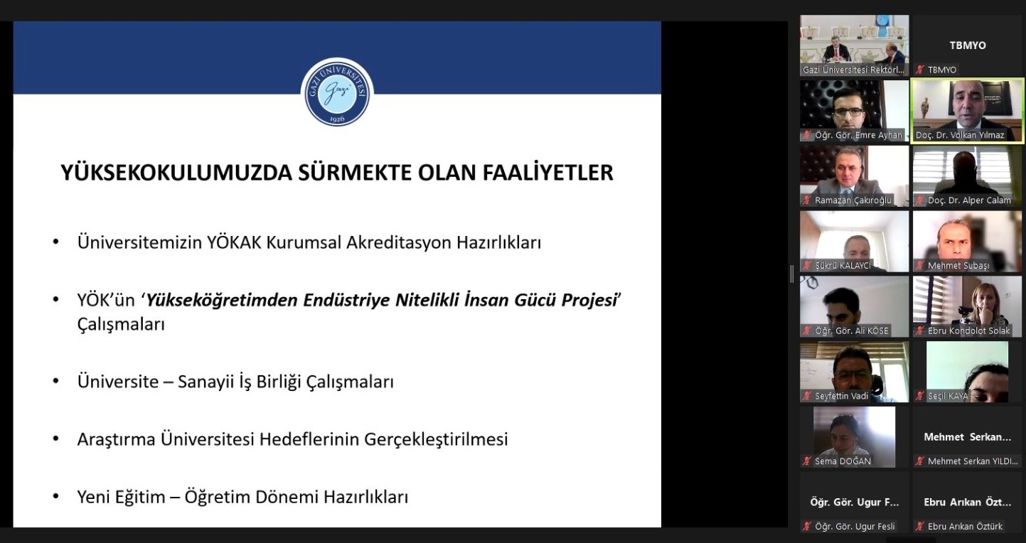 “Araştırma Üniversitesi İzleme Toplantısı” Teknik Bilimler Meslek Yüksekokulu ile Çevrim İçi Olarak Gerçekleştirildi-1