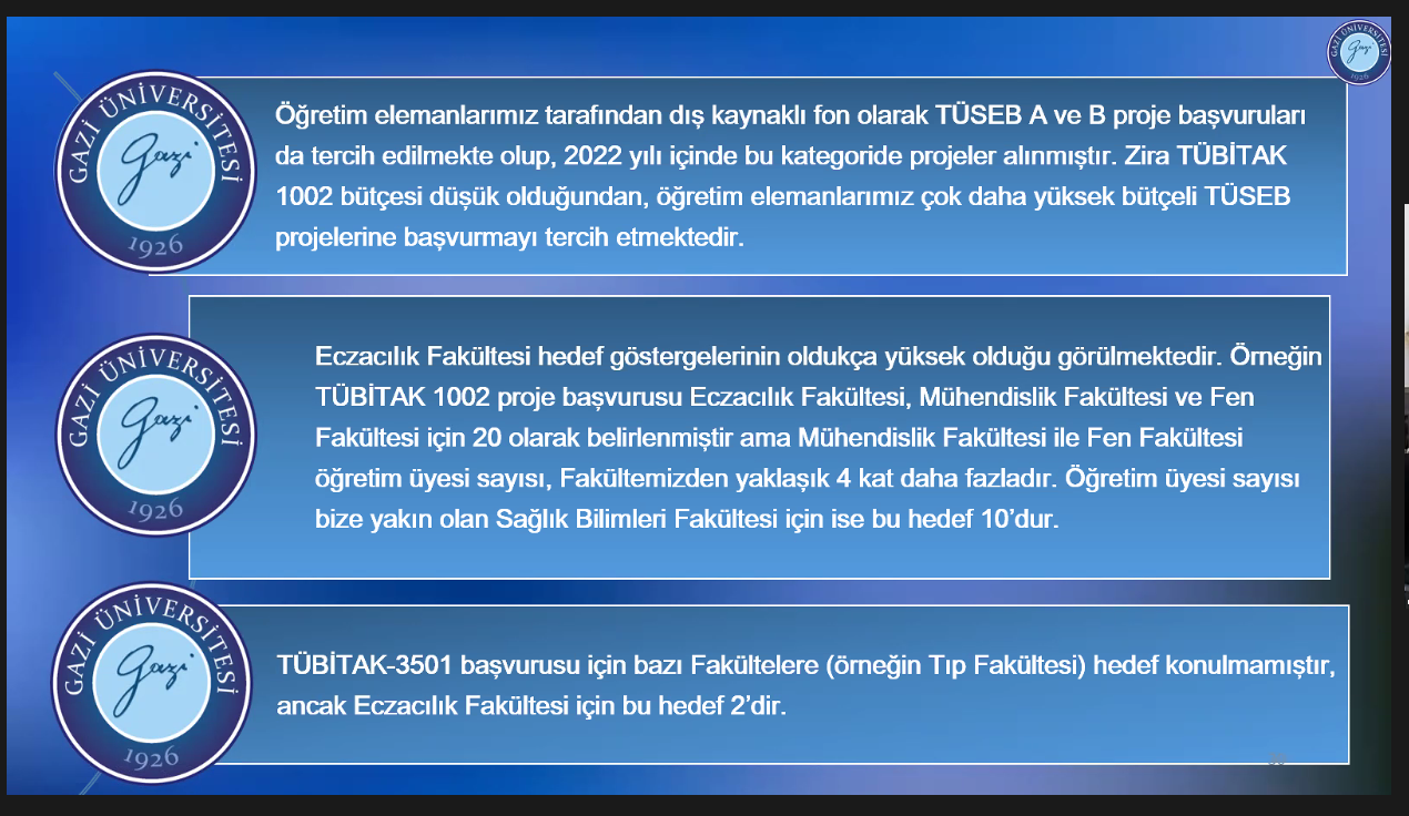 Eczacılık Fakültesi ile “Araştırma Üniversitesi İzleme ve 2022-2023 Güz Dönemi Hazırlık Toplantısı-14” Gerçekleştirildi-1