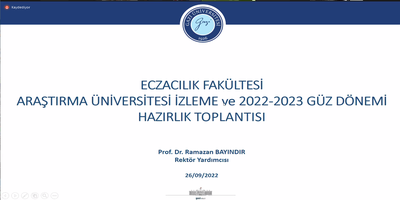 Eczacılık Fakültesi ile “Araştırma Üniversitesi İzleme ve 2022-2023 Güz Dönemi Hazırlık Toplantısı-14” Gerçekleştirildi