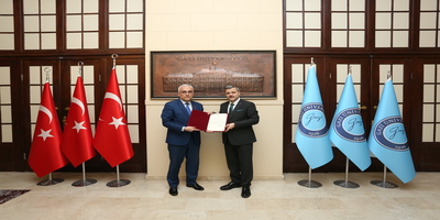 Aile ve Sosyal Hizmetler Bakanlığı Şehit Yakınları ve Gaziler Genel Müdürü Şemsettin Yalçın, Rektörümüz Prof. Dr. Musa Yıldız’ı Ziyaret Etti