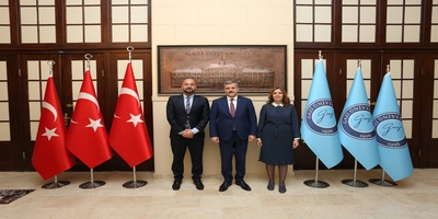 Üniversitemiz TEKNOFEST ve Yarışmalar Koordinatörü Dr. Öğr. Üyesi Cemil Ocak ve Koordinatör Yardımcısı Dr. Öğr. Üyesi Sultan Çıkrık, Rektörümüz Prof. Dr. Musa Yıldız’ı Ziyaret Etti