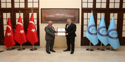 TSE Başkanı Mahmut Sami Şahin, Rektörümüz Prof. Dr. Musa Yıldız’ı Ziyaret Etti