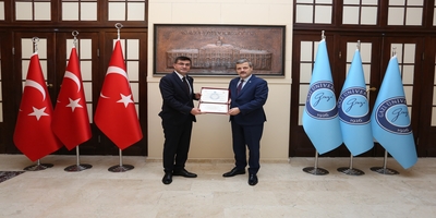 Türkiye Harp Malulü Gaziler Şehit Dul ve Yetimleri Derneği Genel Başkanı Mustafa Işık, Rektörümüz Prof. Dr. Musa Yıldız’ı Ziyaret Etti