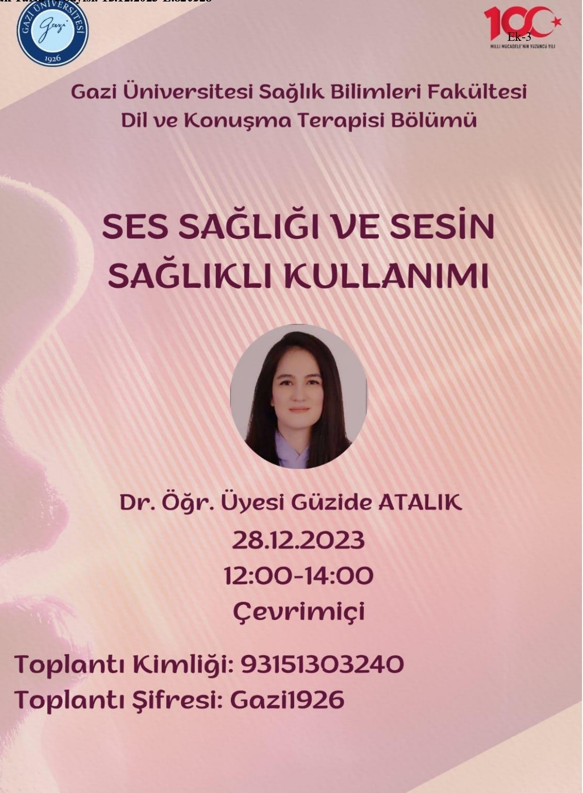 Ses Sağlığı ve Sesin Sağlıklı Kullanımı