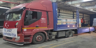 14. Tırımız Yüklenen Suları Depremzedelere Ulaştırmak Üzere Yola Çıktı