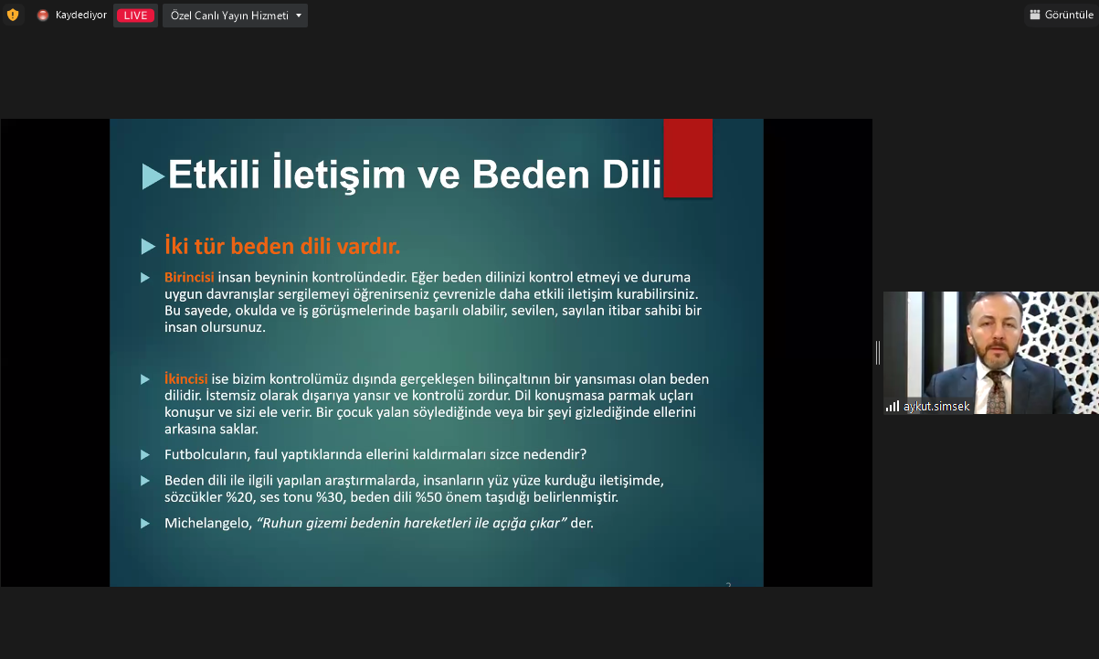 “İletişim, Etkili Güzel Konuşma ve Diksiyon” Konulu Hizmet İçi Eğitim Düzenlendi-1