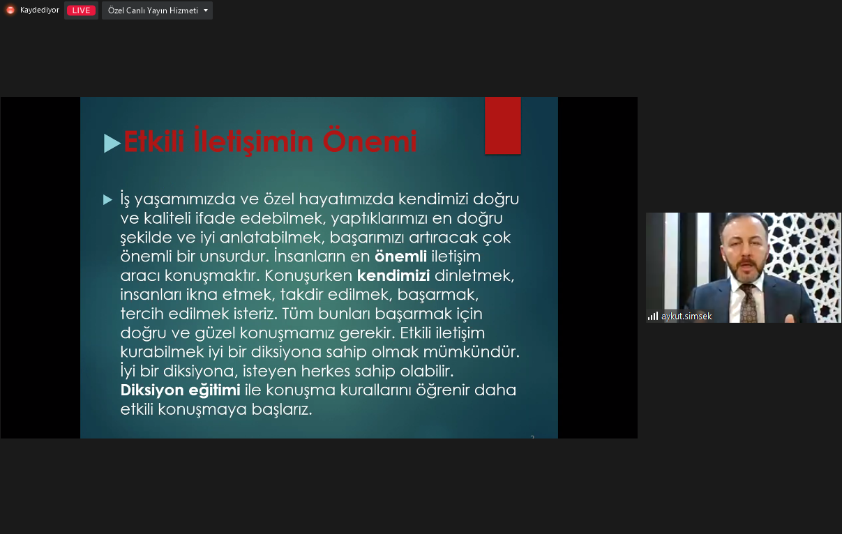 “İletişim, Etkili Güzel Konuşma ve Diksiyon” Konulu Hizmet İçi Eğitim Düzenlendi-1