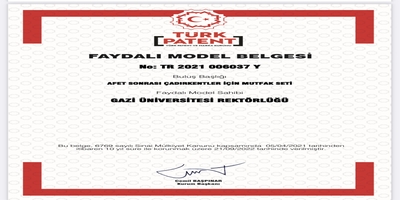 Afetzedelere Yönelik Geliştirilen İki Faydalı Model Tescil Aldı