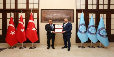 Ahmet Yesevi Üniversitesi Mütevelli Heyet Başkanı Prof. Dr. Muhittin Şimşek, Rektörümüz Prof. Dr. Musa Yıldız’ı Ziyaret Etti