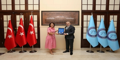 Ahmet Yesevi Üniversitesi Rektörü Dr. Janar Temirbekova, Rektörümüz Prof. Dr. Musa Yıldız’ı Ziyaret Etti 