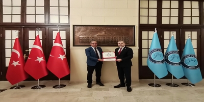 Türkiye Elektrik Elektronik Teknisyenleri Federasyonu Genel Başkanı Yusuf Aslantürk, Rektörümüz Prof. Dr. Musa Yıldız’ı Ziyaret Etti
