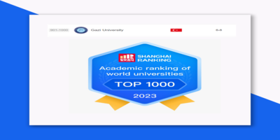 Gazi University Shanghai Ranking Continues Its Successful Performance in 2023 ARWU
