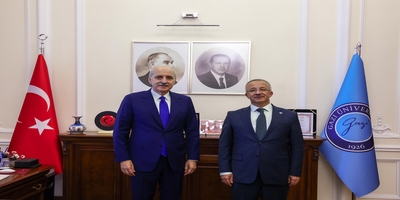 Türkiye Büyük Millet Meclisi Başkanı Prof. Dr. Numan Kurtulmuş, Rektörümüz Prof. Dr. Uğur Ünal’ı Ziyaret Etti