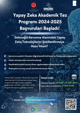 Yapay Zeka Akademik Tez Programı 2024-2025 Başvuruları Başladı