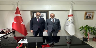 Rektörümüz Prof. Dr. Uğur Ünal, Türkiye Üniversite Sporları Federasyonu Başkanı Prof. Dr. Mutlu Türkmen’i Ziyaret Etti