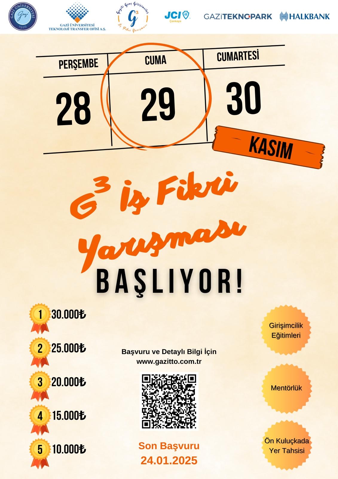 G3 İş Fikri Yarışması Başlıyor