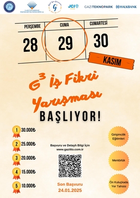 G3 İş Fikri Yarışması Başlıyor