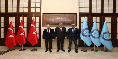 Ankara Bölge Adliye Mahkemesi Başkanı Ramazan Aksan ve Yargıtay Üyesi Hüseyin Şahin Rektörümüz Prof. Dr. Musa Yıldız’ı Ziyaret Etti