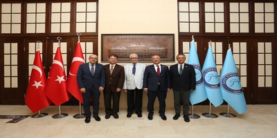 Üniversitemizin Eski Rektörleri Prof. Dr. Enver Hasanoğlu ve Prof. Dr. Rıza Ayhan, Rektörümüz Prof. Dr. Uğur Ünal'ı Ziyaret Etti