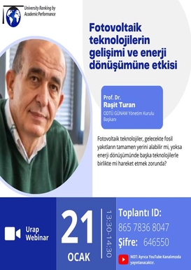 URAP Webinar Serisi: Fotovoltaik Teknolojilerin Gelişimi ve Enerji Dönüşümüne Etkisi