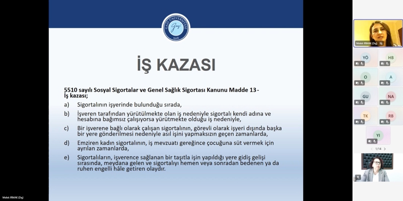 Hizmet İçi Eğitim:  “Hastanemizdeki Tehlike ve Risklerin İş Kazalarına Etkisi ve Korunma Prensipleri”
