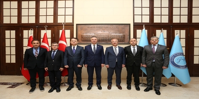 Filistin Büyükelçisi Faed Mustafa ve Heyeti, Rektörümüz Prof. Dr. Uğur Ünal’ı Ziyaret Etti
