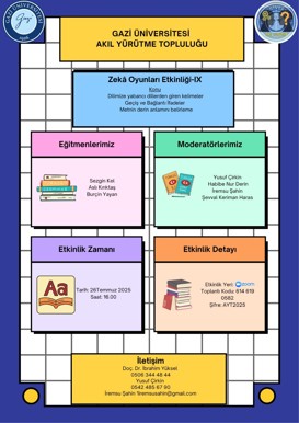 Akıl Yürütme Topluluğu Zeka Oyunları Etkinliği - IX