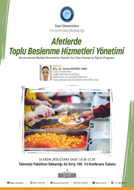 Afetlerde Toplu Beslenme Hizmetleri Yönetimi