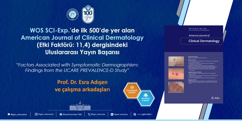 WoS SCI-Exp’da ilk 500’de yer alan Uluslararası Yayın Başarısı (Prof. Dr. Esra Adışen)