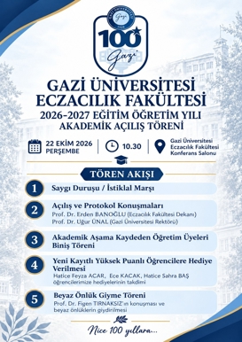 Eczacılık Fakültesi 2026-2027 Eğitim Öğretim Yılı Akademik Açılış Töreni