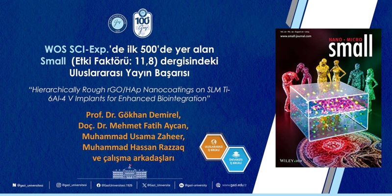 WoS SCI-Exp’da ilk 500’de yer alan Uluslararası Yayın Başarısı (Prof. Dr. Gökhan Demirel, Doç. Dr. Mehmet Fatih Aycan)